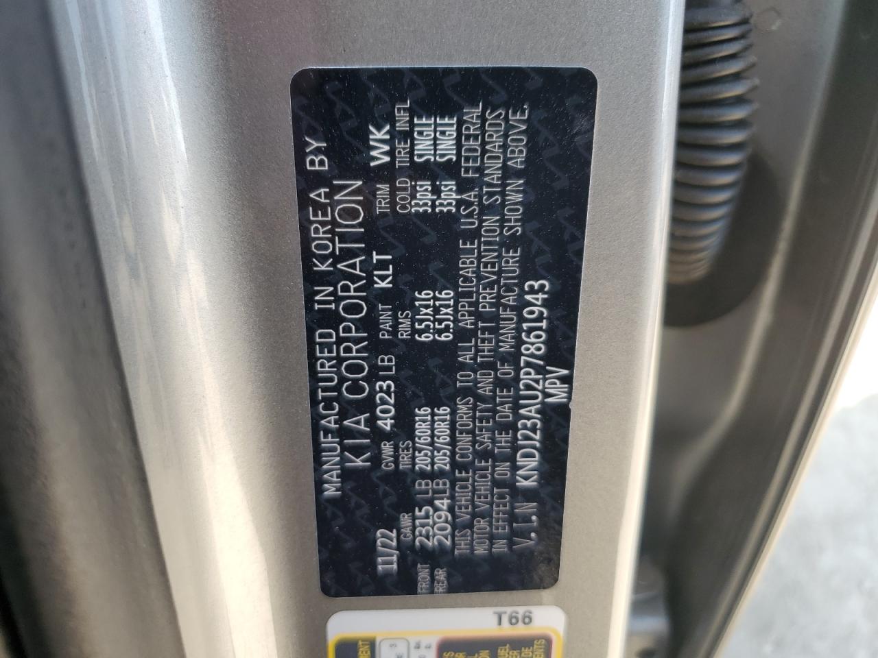2023 Kia Soul Lx VIN: KNDJ23AU2P7861943 Lot: 56522645