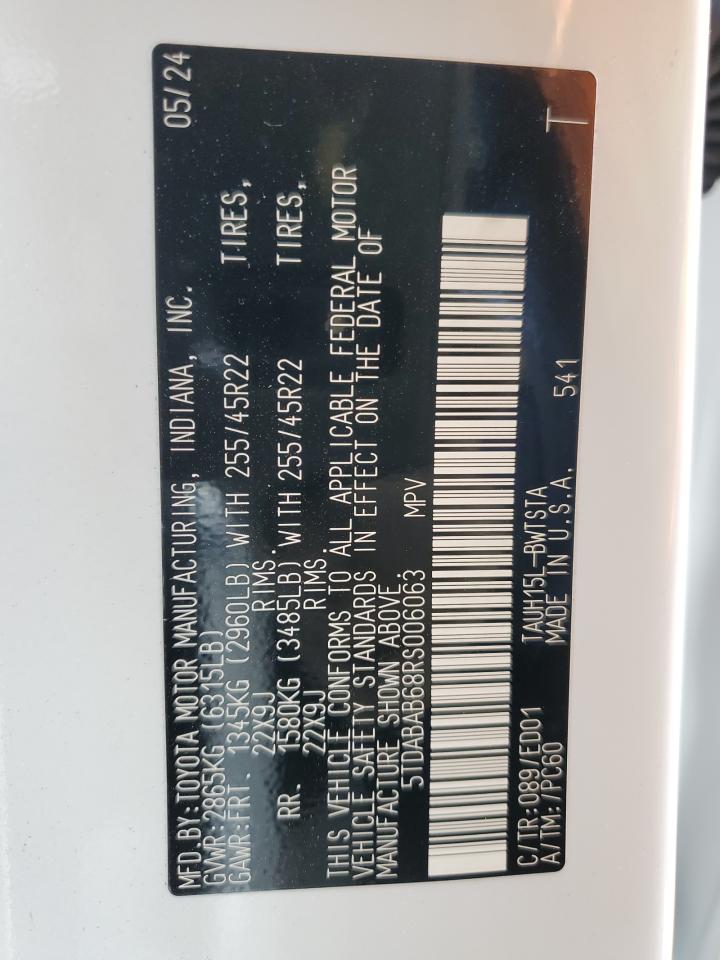 2024 Lexus Tx 500H F Sport Premium VIN: 5TDABAB68RS006063 Lot: 58404685