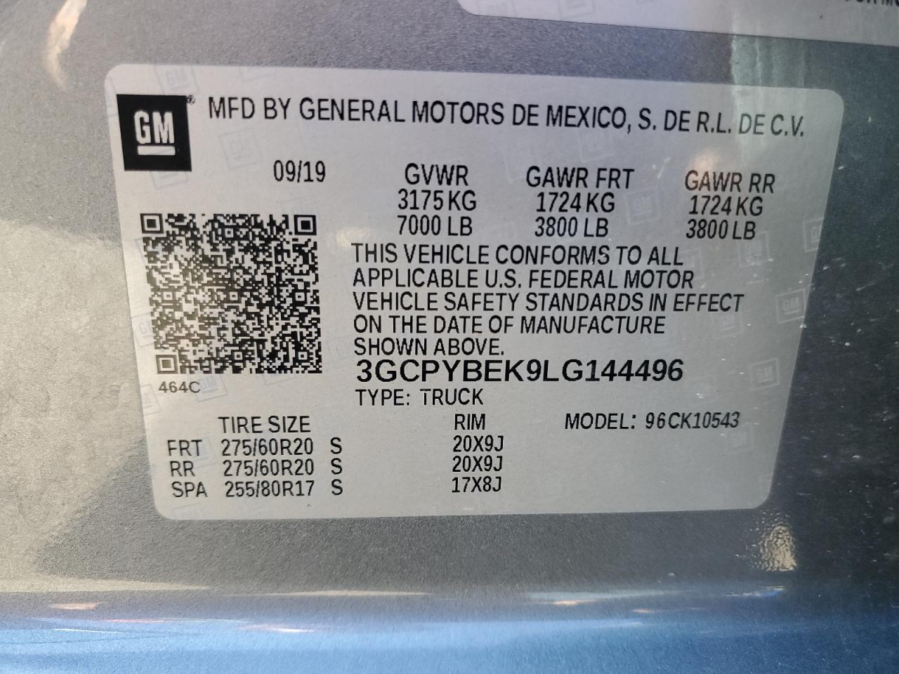 2020 Chevrolet Silverado K1500 Custom VIN: 3GCPYBEK9LG144496 Lot: 56321735