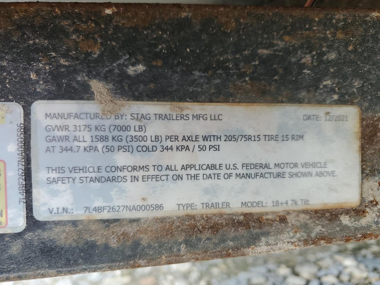7L4BF2627NA000586 UTILI TRAILER 2022