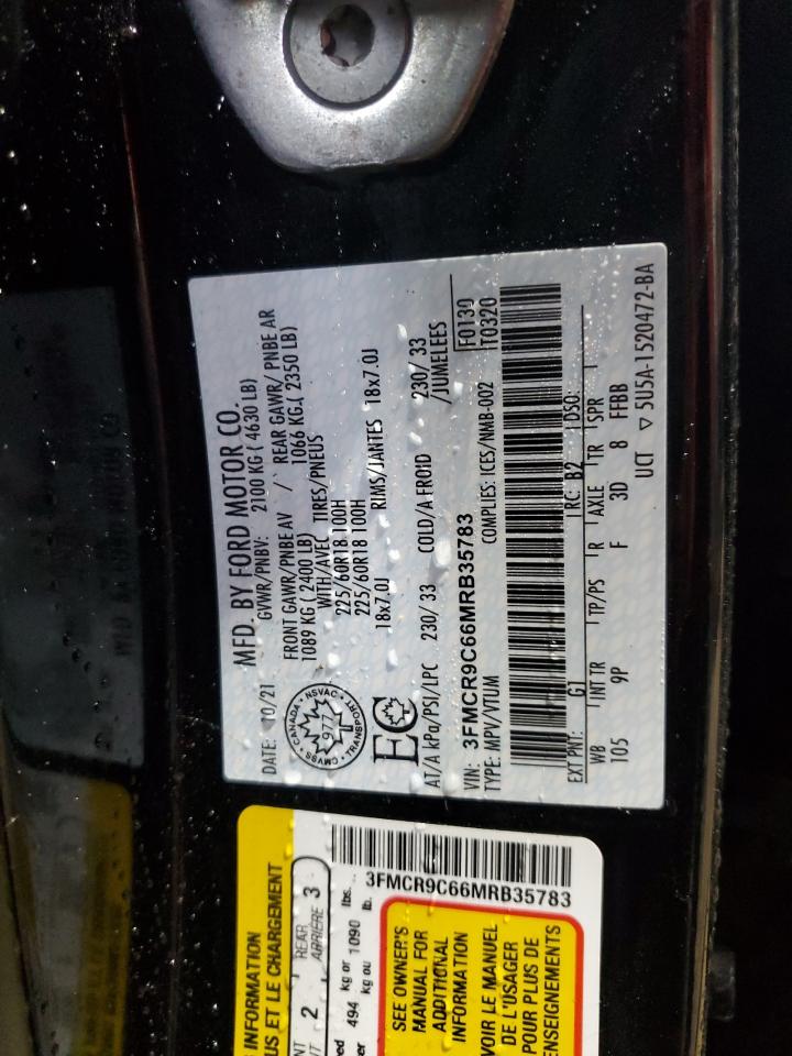 2021 Ford Bronco Sport Outer Banks VIN: 3FMCR9C66MRB35783 Lot: 57086685