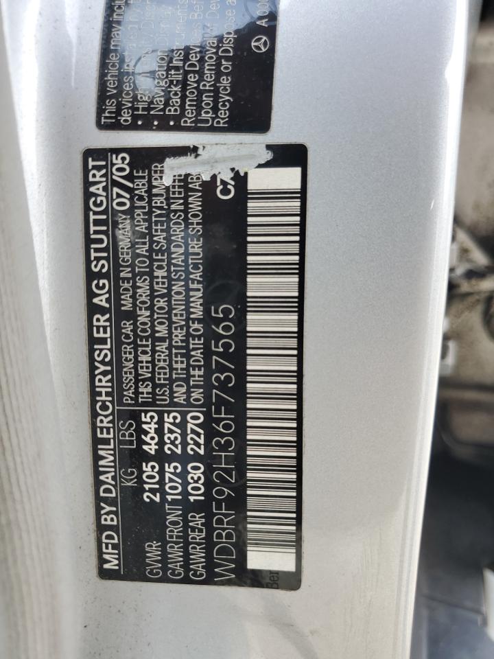 2006 Mercedes-Benz C 280 4Matic VIN: WDBRF92H36F737565 Lot: 55791235