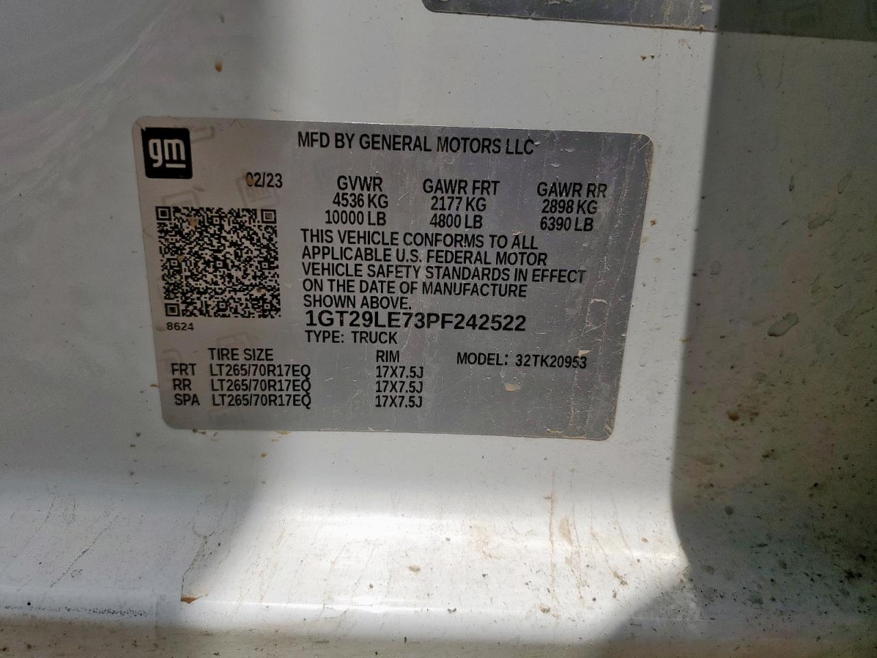1GT29LE73PF242522 2023 GMC Sierra K2500 Heavy Duty