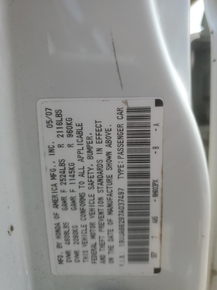 2007 Acura Tl VIN: 19UUA66297A037497 Lot: 57298375