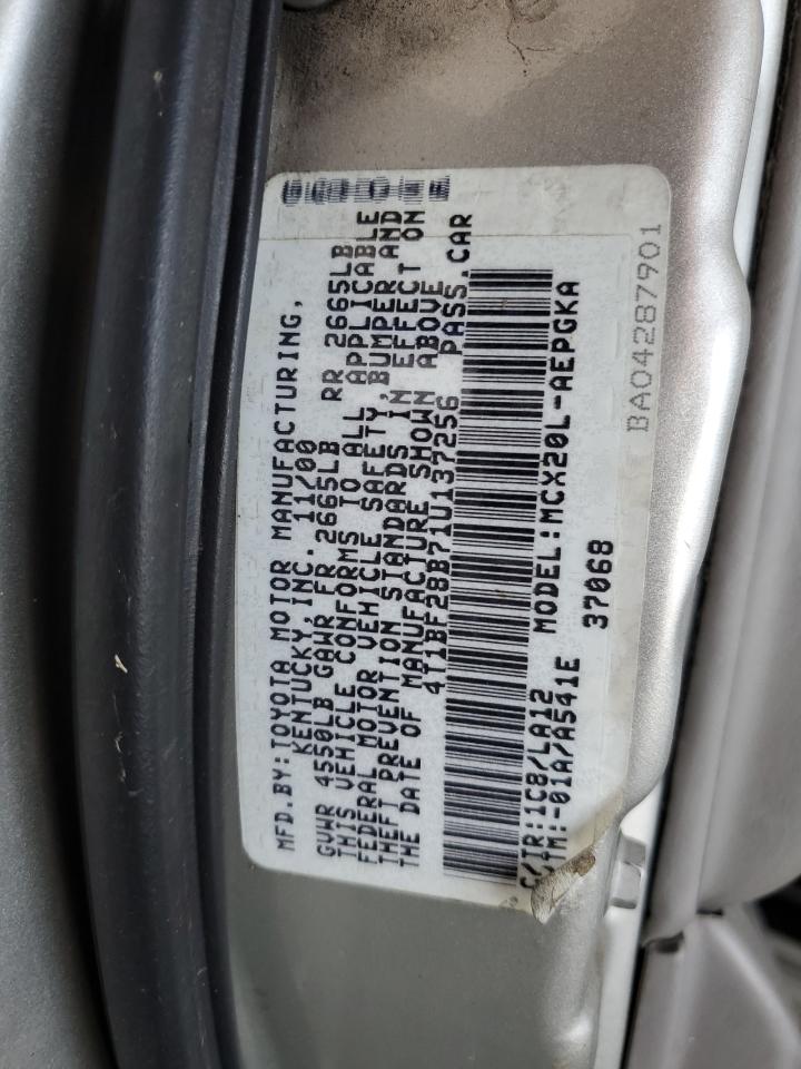 2001 Toyota Avalon Xl VIN: 4T1BF28B71U137256 Lot: 56658825