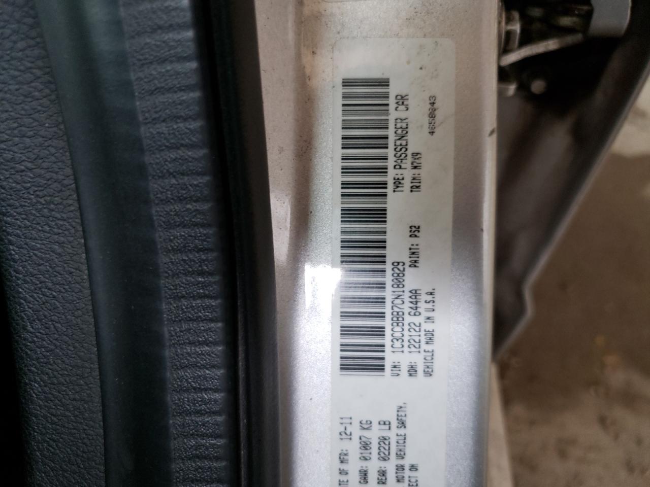 2012 Chrysler 200 Touring VIN: 1C3CCBBB7CN180829 Lot: 55092005