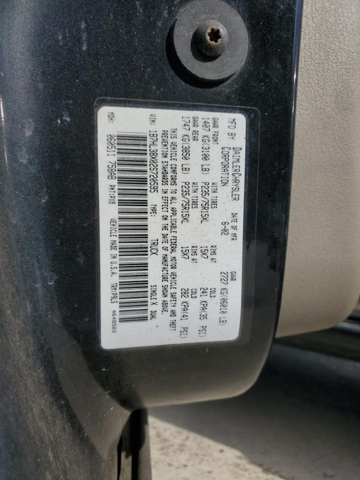 2002 Dodge Dakota Quad Sport VIN: 1B7HL38X02S720595 Lot: 57847915