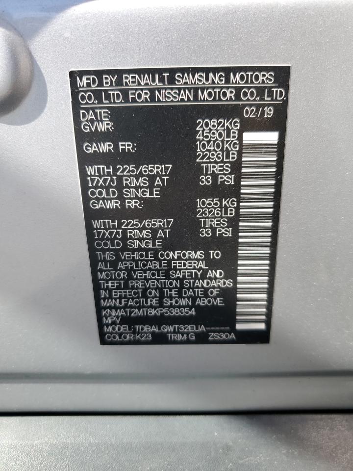 KNMAT2MT8KP538354 NISSAN ROGUE 2019