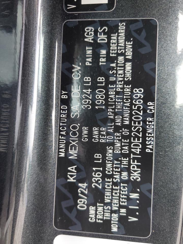 2025 Kia K4 Lx VIN: 3KPFT4DE2SE025698 Lot: 56362955