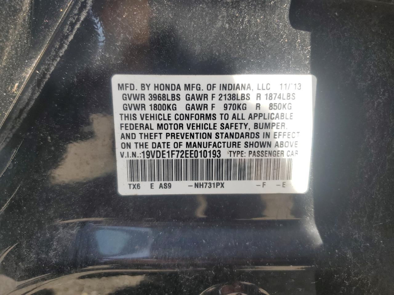2014 Acura Ilx 20 Tech VIN: 19VDE1F72EE010193 Lot: 56585755