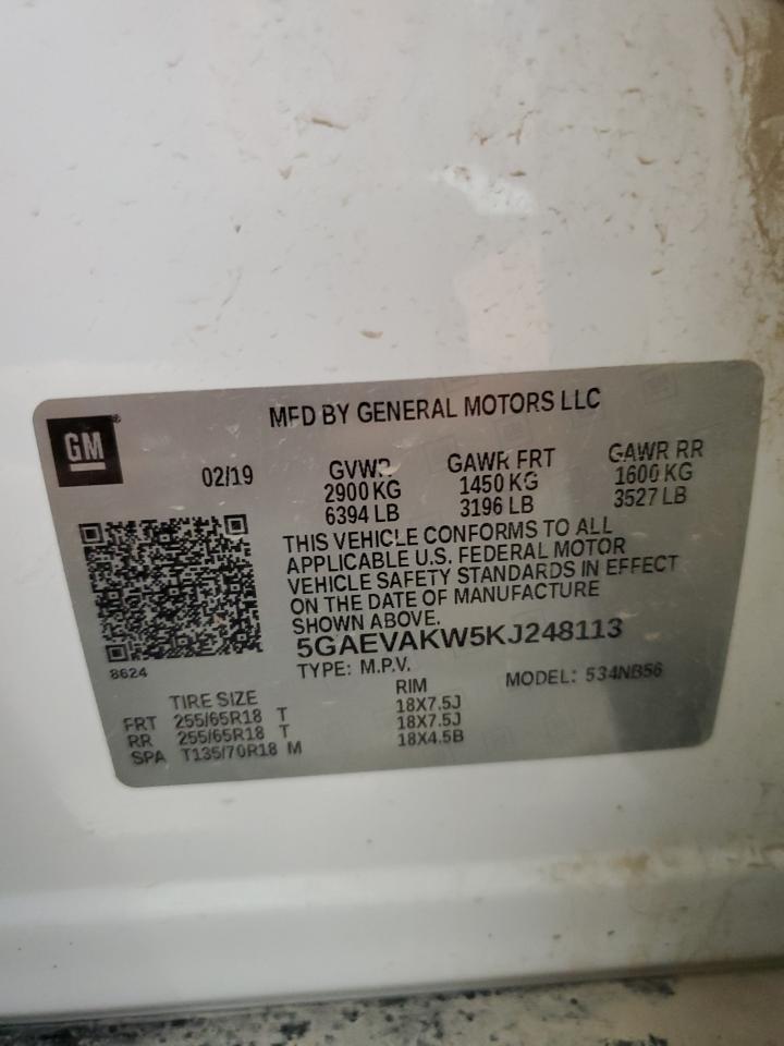 2019 Buick Enclave Essence VIN: 5GAEVAKW5KJ248113 Lot: 56006185