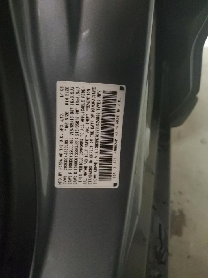 2006 Honda Cr-V Se VIN: SHSRD78976U424866 Lot: 57064995