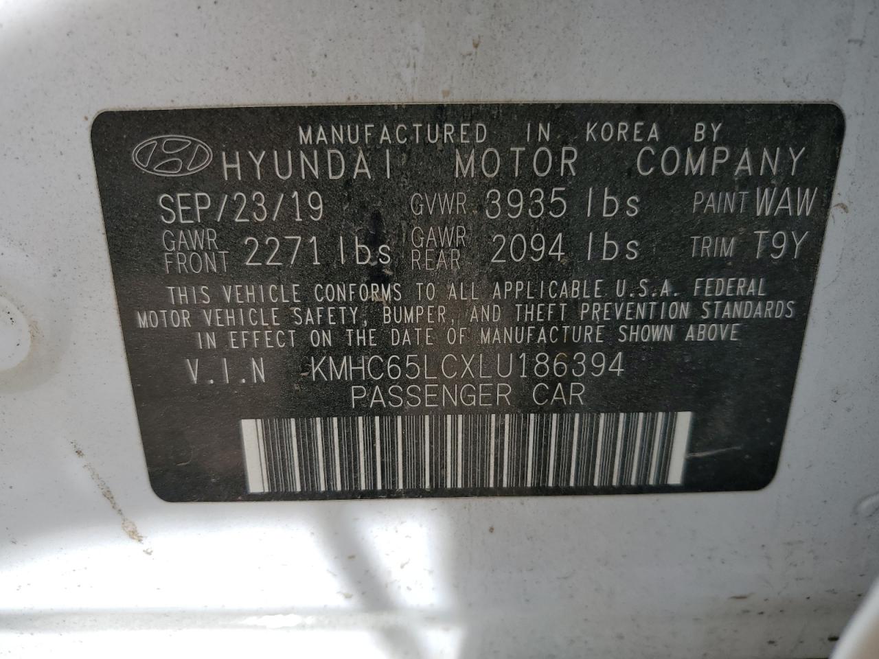 2020 Hyundai Ioniq Blue VIN: KMHC65LCXLU186394 Lot: 56584615