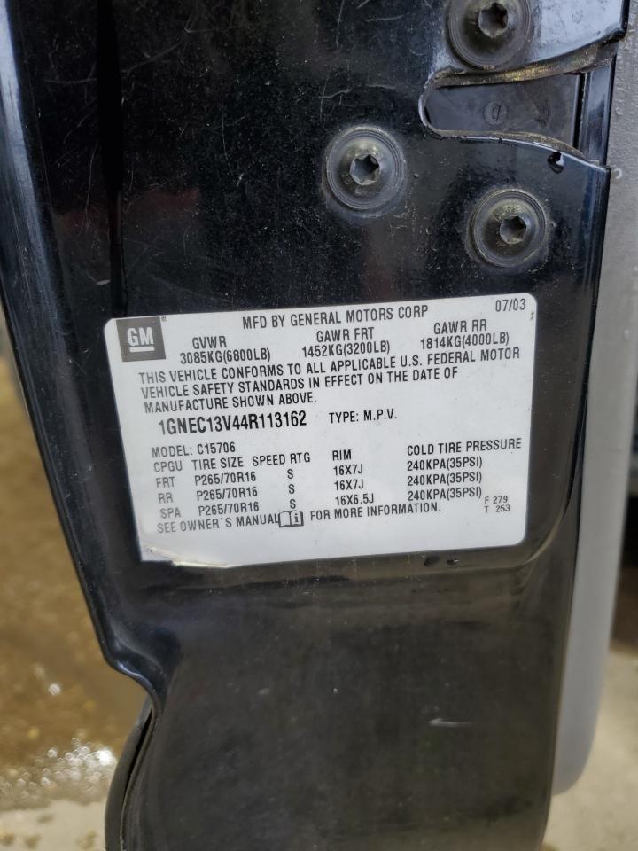 2004 Chevrolet Tahoe C1500 VIN: 1GNEC13V44R113162 Lot: 56244545