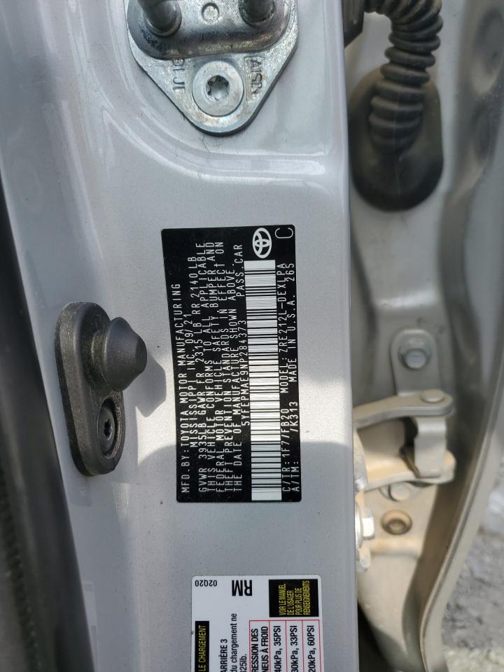 2022 Toyota Corolla Le VIN: 5YFEPMAE9NP284373 Lot: 56663515