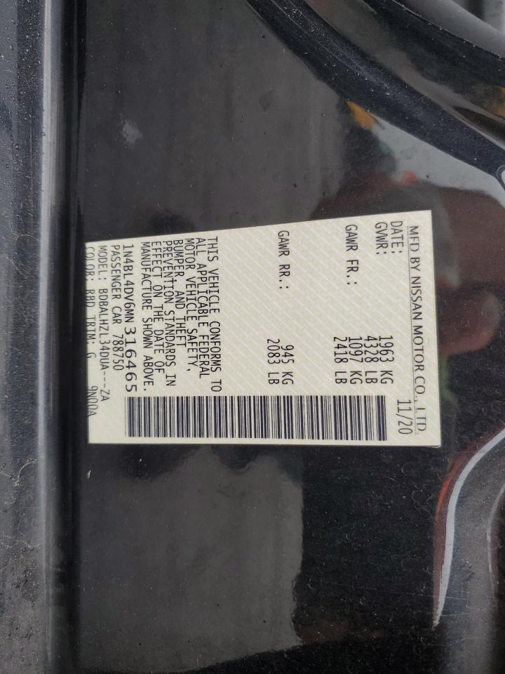 2021 Nissan Altima Sv VIN: 1N4BL4DV6MN316465 Lot: 56168215