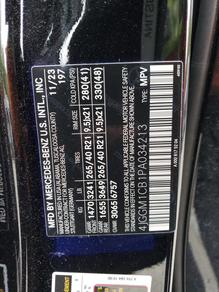 2023 Mercedes-Benz Eqe Suv 350 4Matic VIN: 4JGGM1CB1PA034213 Lot: 56435165