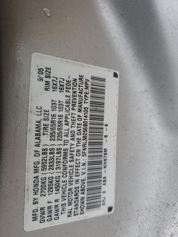 2006 Honda Odyssey Lx VIN: 5FNRL38256B014105 Lot: 56969395