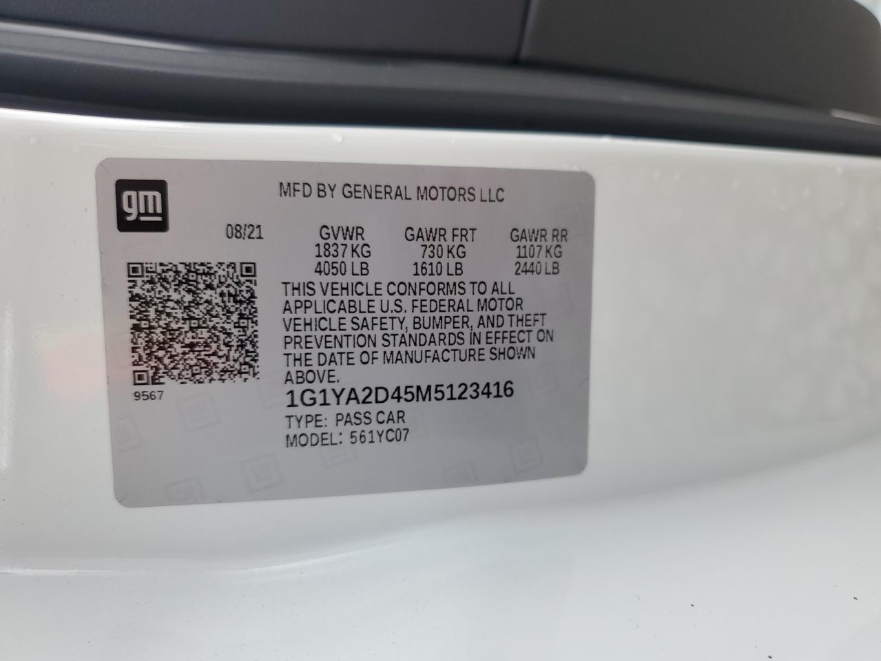 2021 Chevrolet Corvette Stingray 1Lt VIN: 1G1YA2D45M5123416 Lot: 58154245