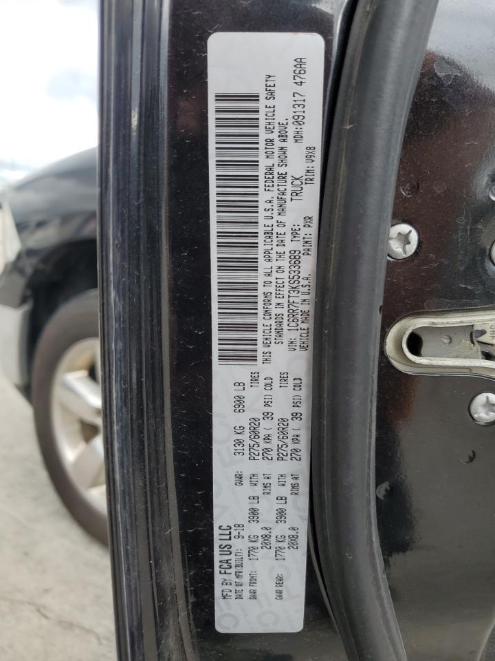 2019 Ram 1500 Classic Tradesman VIN: 1C6RR7FT3KS533689 Lot: 56306115