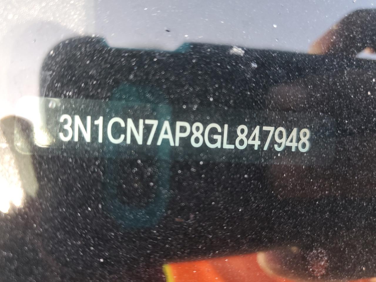 3N1CN7AP8GL847948 NISSAN VERSA 2016