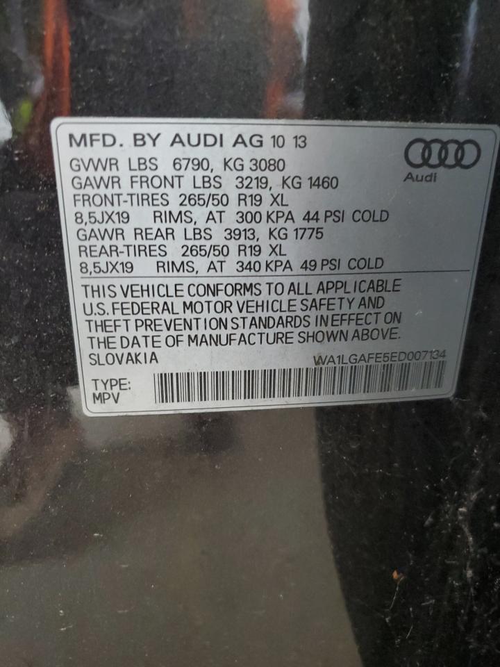 2014 Audi Q7 Premium Plus VIN: WA1LGAFE5ED007134 Lot: 56837895