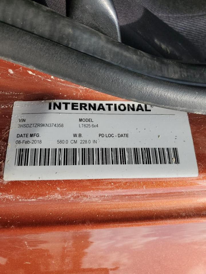 2019 International Lt625 Semi Truck VIN: 3HSDZTZR9KN374358 Lot: 55628645
