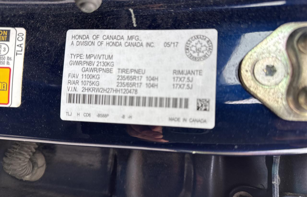 2HKRW2H27HH120478 HONDA CRV 2017