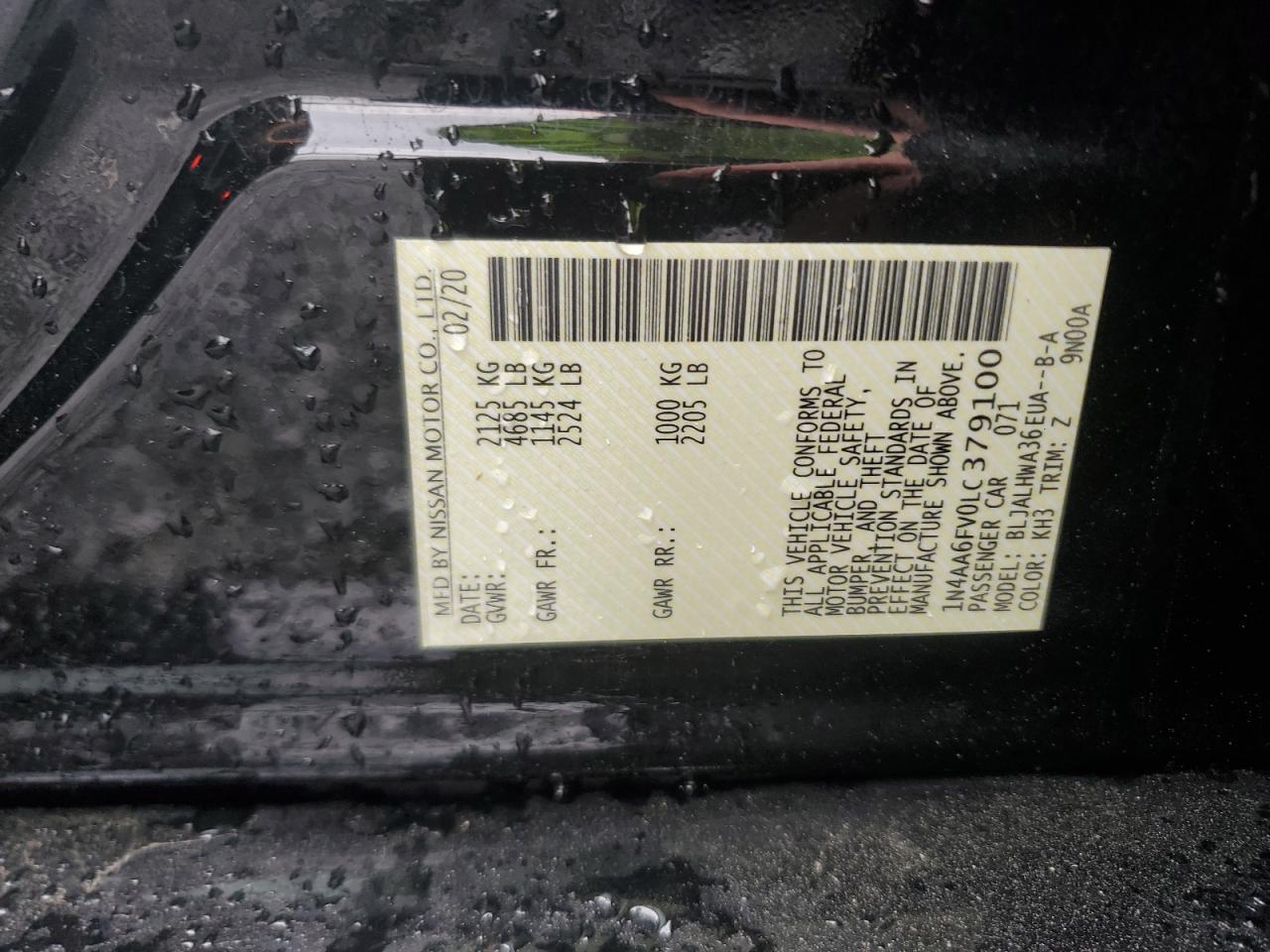 2020 Nissan Maxima Platinum VIN: 1N4AA6FV0LC379100 Lot: 56564965