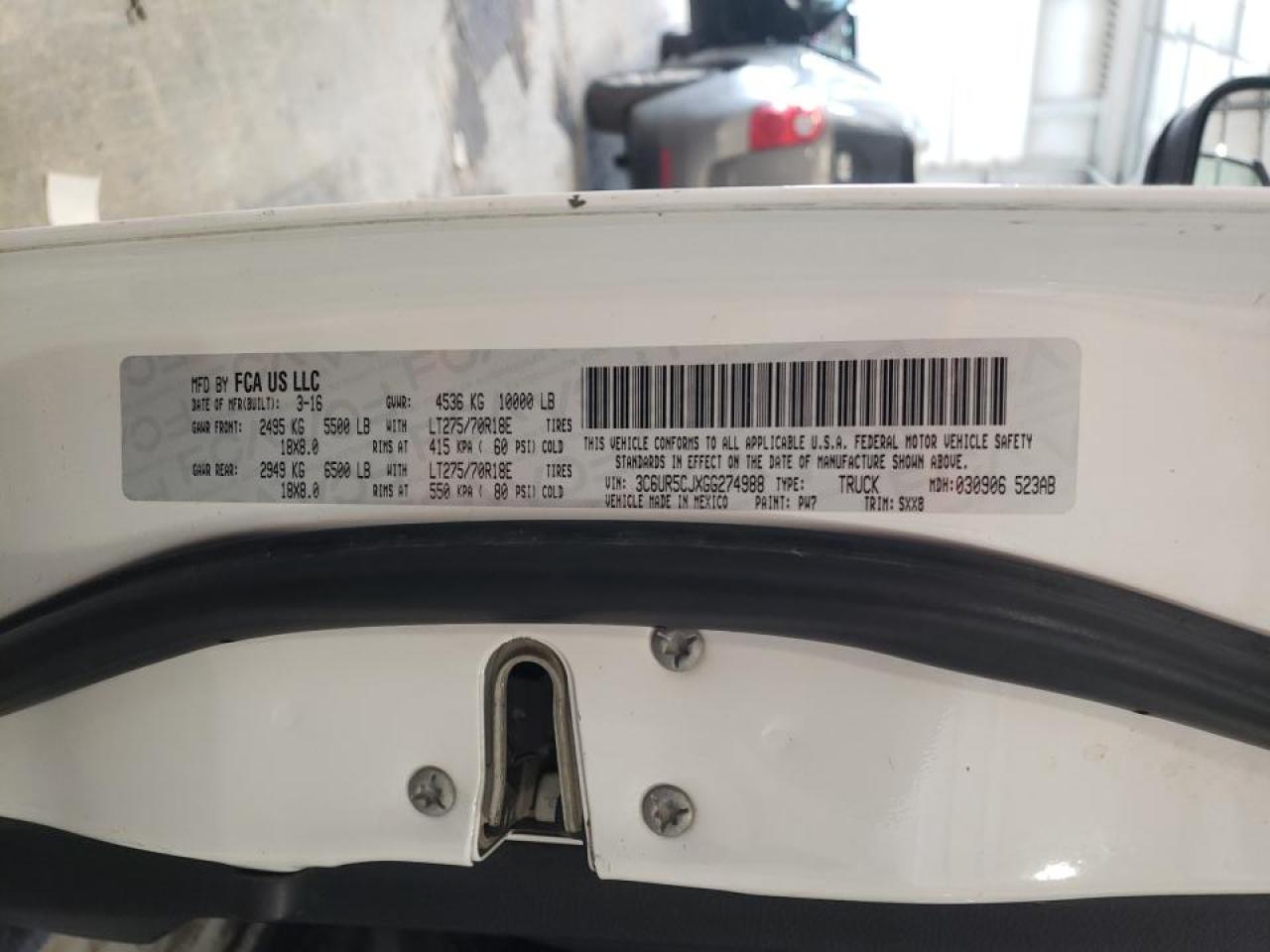 2016 Ram 2500 St VIN: 3C6UR5CJXGG274988 Lot: 88792365