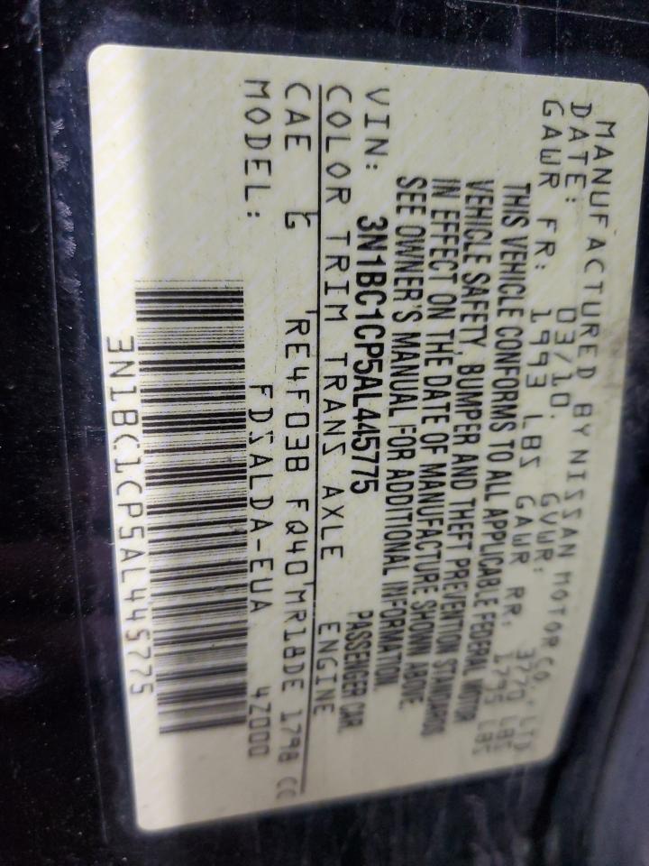 2010 Nissan Versa S VIN: 3N1BC1CP5AL445775 Lot: 56074855