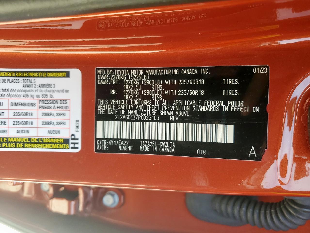 2023 Lexus Nx 350 VIN: 2T2AGCEZ7PC023103 Lot: 56623955
