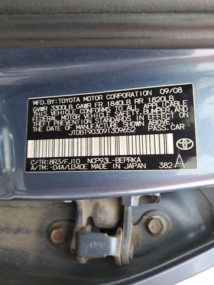 2009 Toyota Yaris VIN: JTDBT903091309652 Lot: 56339035