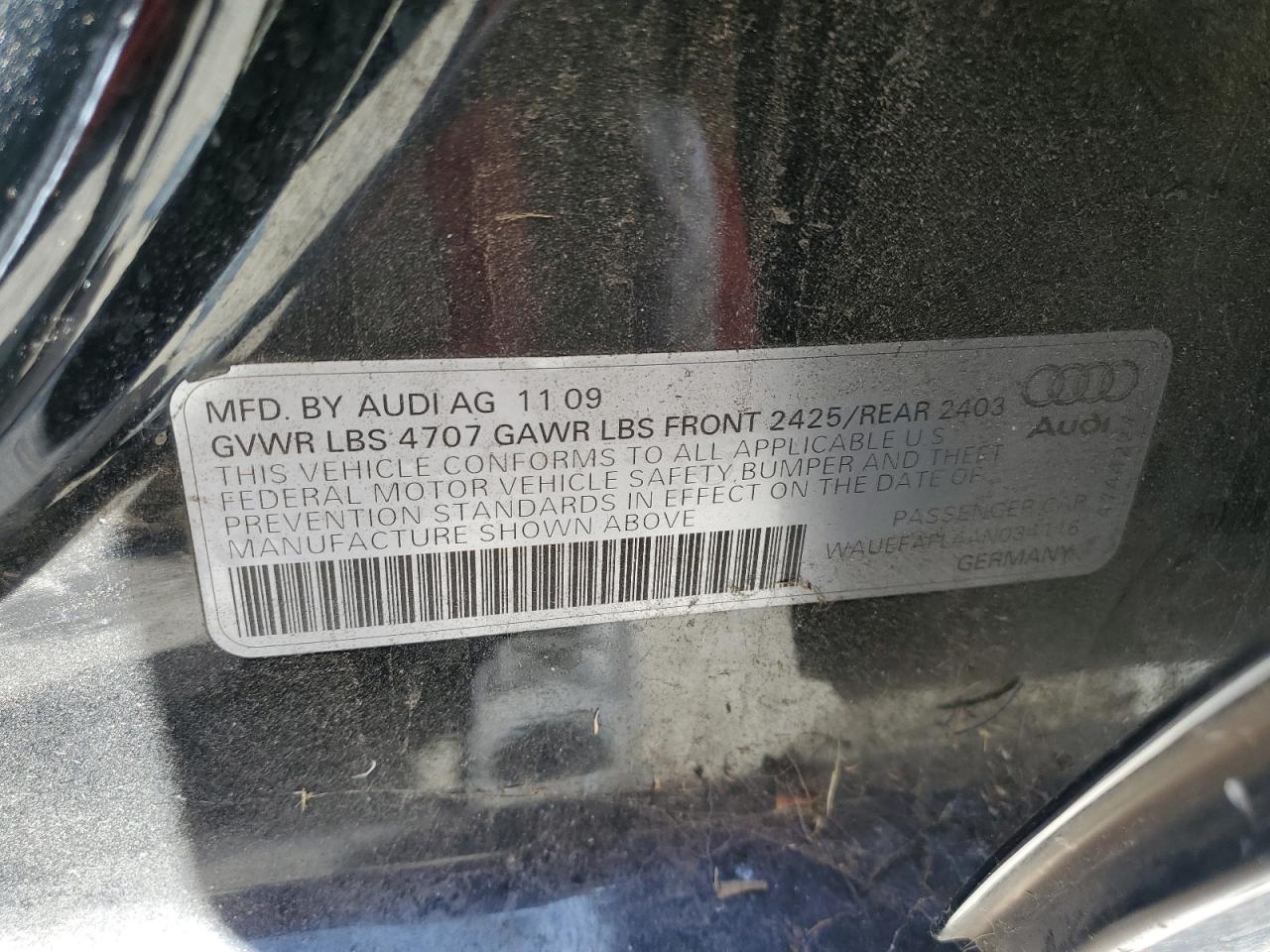 2010 Audi A4 Premium Plus VIN: WAUEFAFL4AN034116 Lot: 56788975