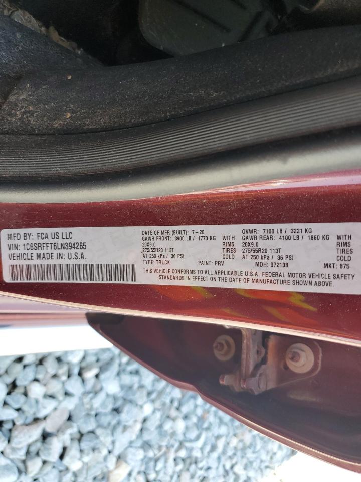 2020 Ram 1500 Big Horn/Lone Star VIN: 1C6SRFFT6LN394265 Lot: 56744995