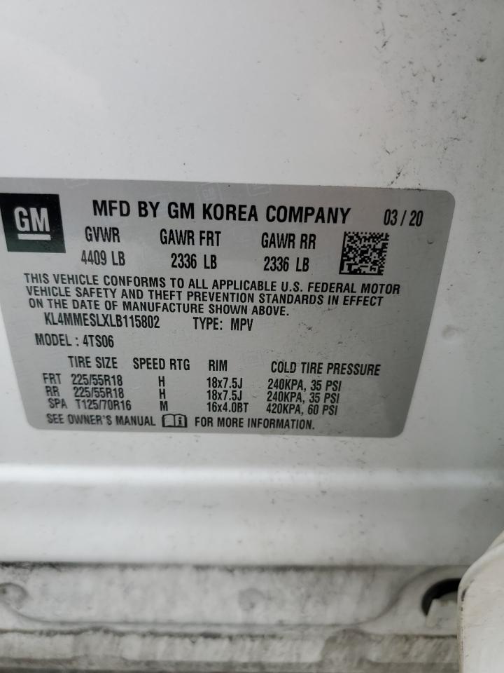 2020 Buick Encore Gx Select VIN: KL4MMESLXLB115802 Lot: 55612335