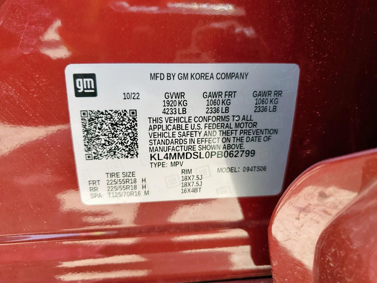 2023 Buick Encore Gx Select VIN: KL4MMDSL0PB062799 Lot: 56491875