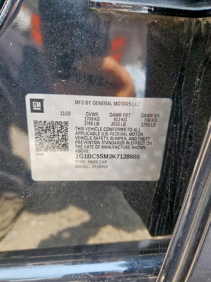 2019 Chevrolet Cruze Ls VIN: 1G1BC5SM3K7128605 Lot: 57252375