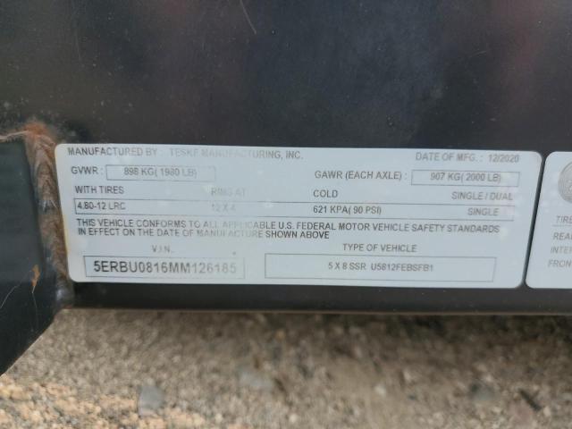 2021 TESKE MANUFACTORING UTILITY TRAILER