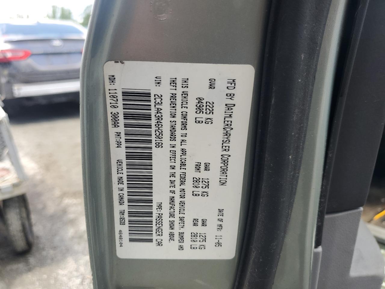 2006 Chrysler 300 VIN: 2C3LA43R46H250166 Lot: 56671465