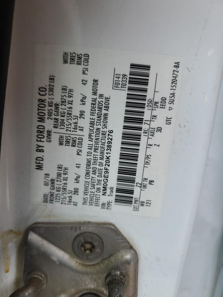 2019 Ford Transit Connect Xlt VIN: NM0GE9F20K1389276 Lot: 57489005