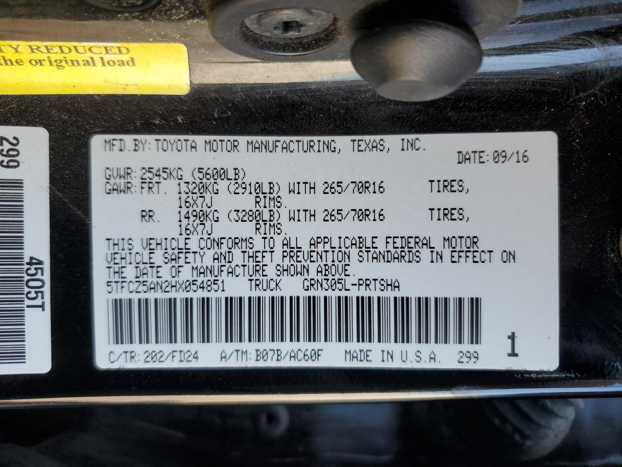 2017 Toyota Tacoma Double Cab VIN: 5TFCZ5AN2HX054851 Lot: 54618575