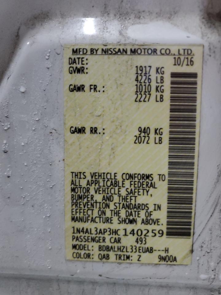 1N4AL3AP3HC140259 NISSAN ALTIMA 2017