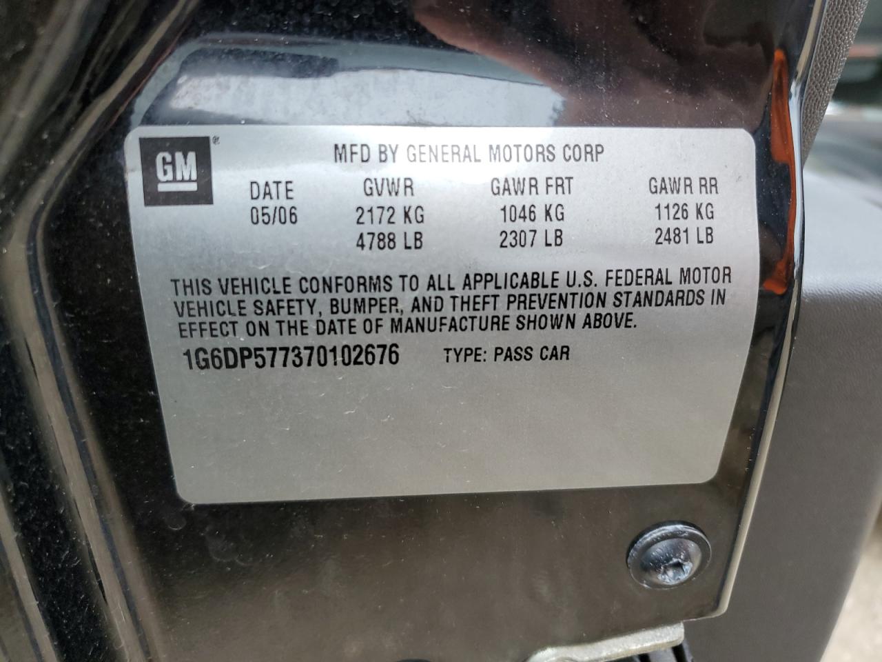 2007 Cadillac Cts Hi Feature V6 VIN: 1G6DP577370102676 Lot: 58573975