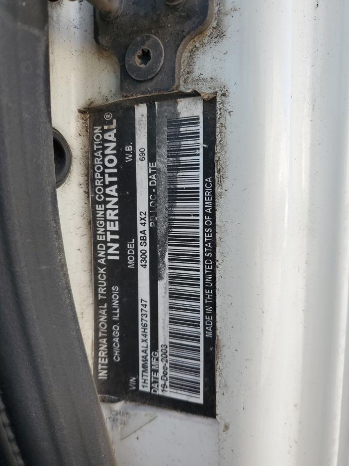 2004 International 4000 4300 VIN: 1HTMMAALX4H673747 Lot: 56960355