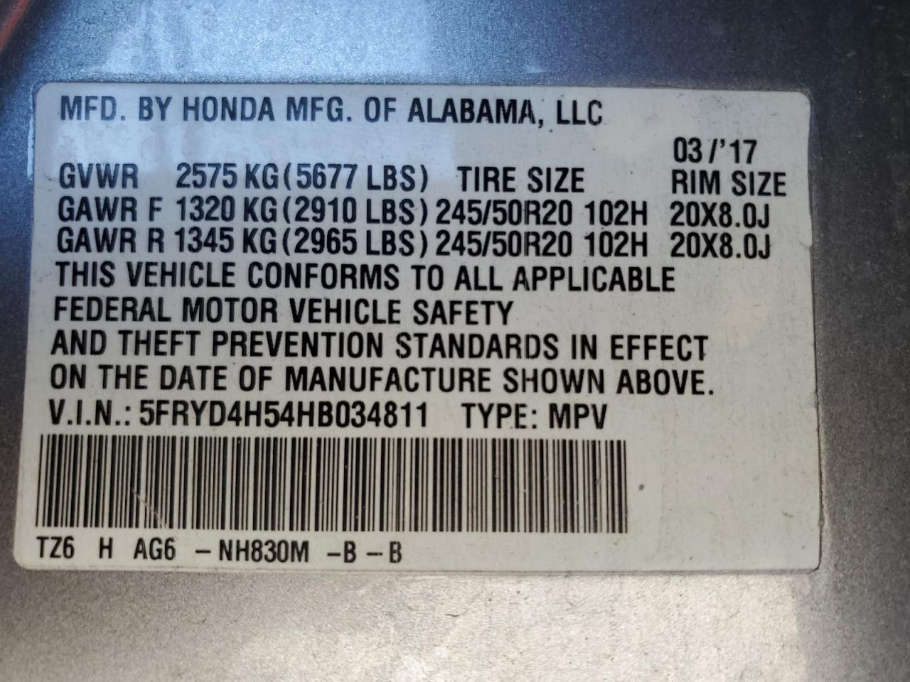 2017 Acura Mdx Technology VIN: 5FRYD4H54HB034811 Lot: 56068405
