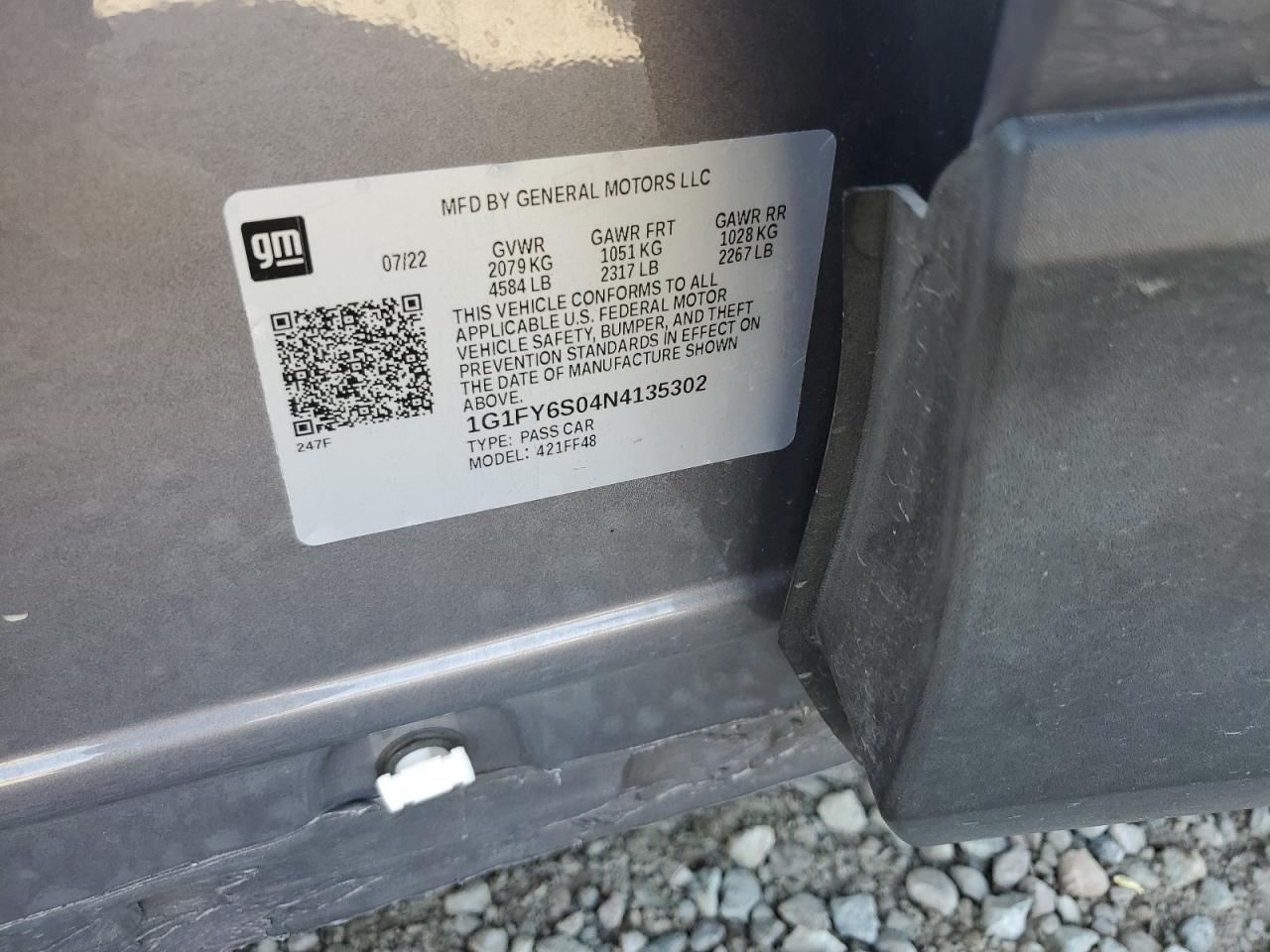 2022 Chevrolet Bolt Euv Lt VIN: 1G1FY6S04N4135302 Lot: 55461095
