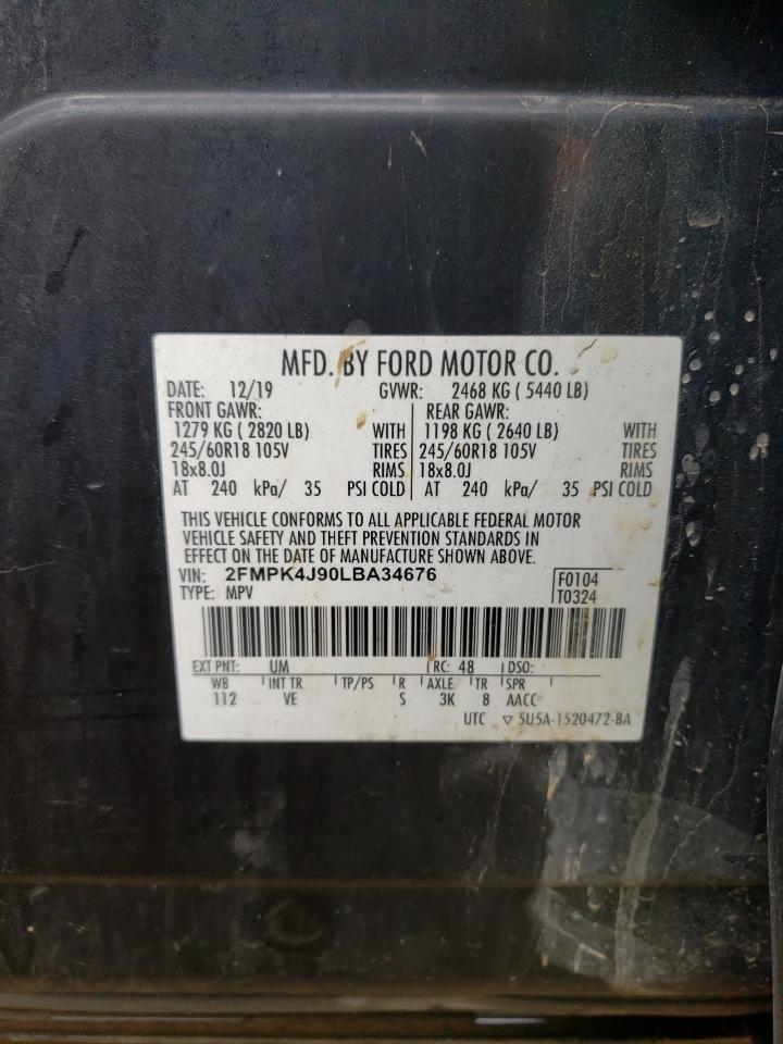 2FMPK4J90LBA34676 FORD EDGE 2020