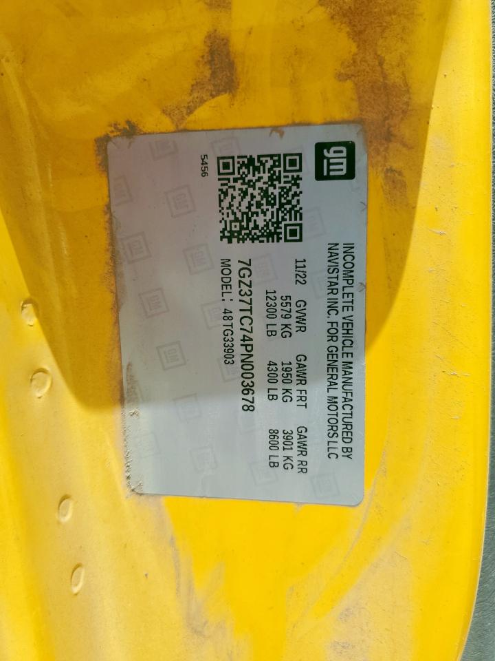 2023 GMC Savana Cutaway G3500 VIN: 7GZ37TC74PN003678 Lot: 57085885