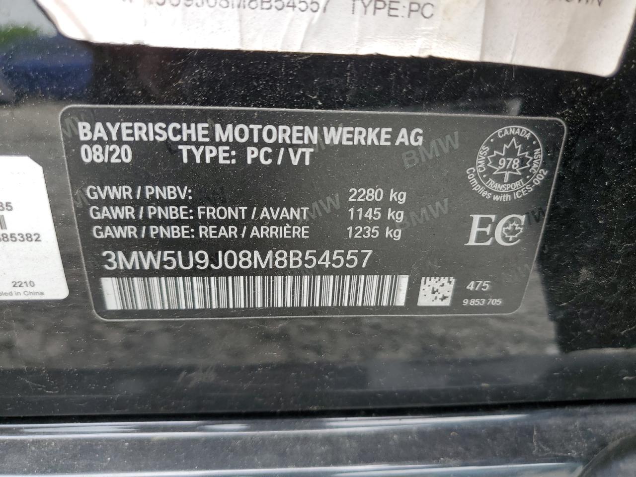2021 BMW M340Xi VIN: 3MW5U9J08M8B54557 Lot: 56023025